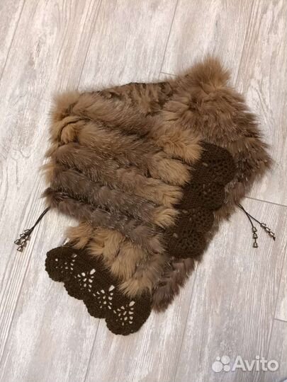 Шарф из меха вязаный