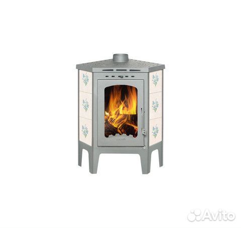 Печь-камин Бавария оптима пристеная, угловая