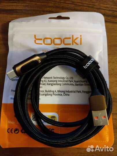Кабель usb - usb type c фирмы Toocki