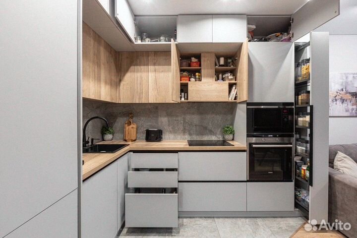 Кухонный гарнитур из мдф на заказ техникой