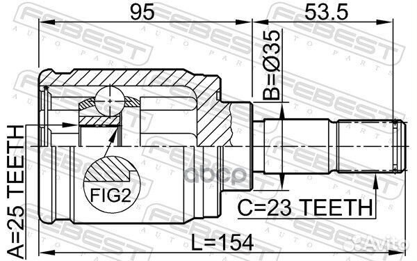 ШРУС внутренний задний 25x35x23 (honda accord C