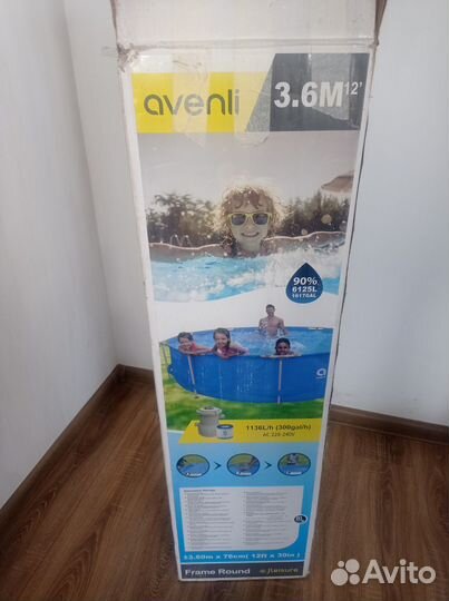 Каркасный бассейн avenli 6125л 360x76cсм