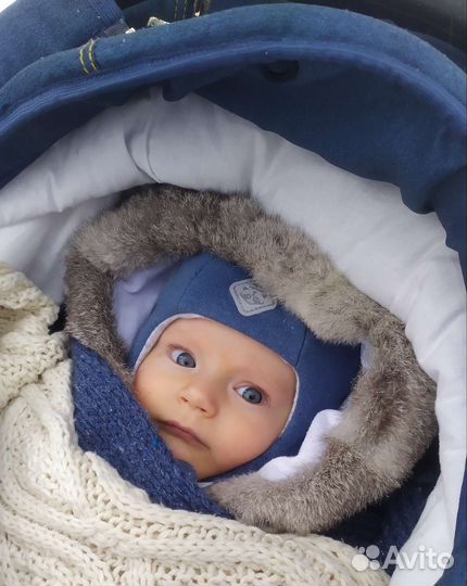 Шапка шлем зимняя Журавлик, Чудо-кроха 40-42