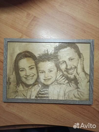 Выжигание портретов и картин по фото на фанере