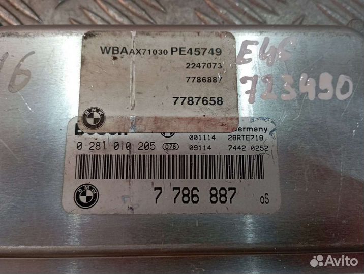 Блок управления двигателем BMW 3 E46 7786887, 0281010205, 7787658 Дизель 2.0 2000