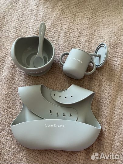 Новый набор силиконовой детской посуды