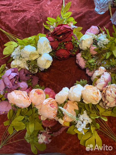 Искусственные цветы: пионы, Кустики с ягодками