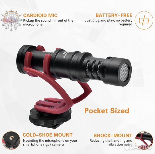 Компактный видео микрофон Comica CVM-vm10ii