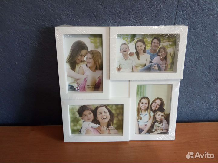 Рамка для 4 фото 10*15 настенная, рамочка, новая