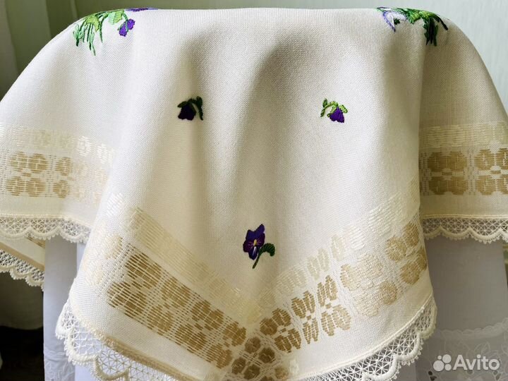 Скатерть наперон вышивка кружево Германия