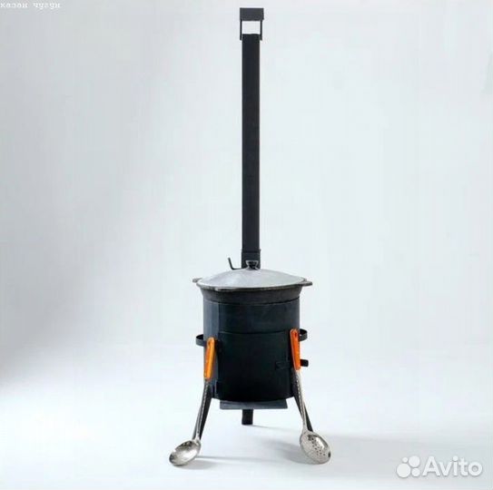 Казан чугунный. Печь для казана. Афганский казан