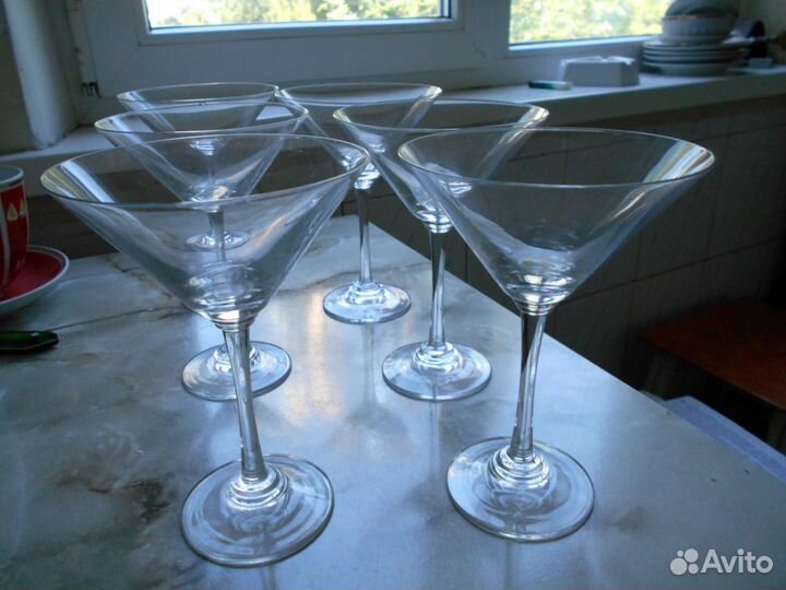 Большие бокалы для мартини. 6 шт