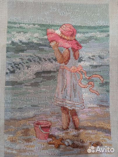 Картина вышивка крестом девочка природа