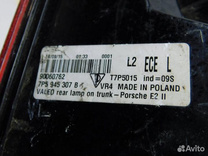 Фонарь задний внутренний левый Porsche Cayenne