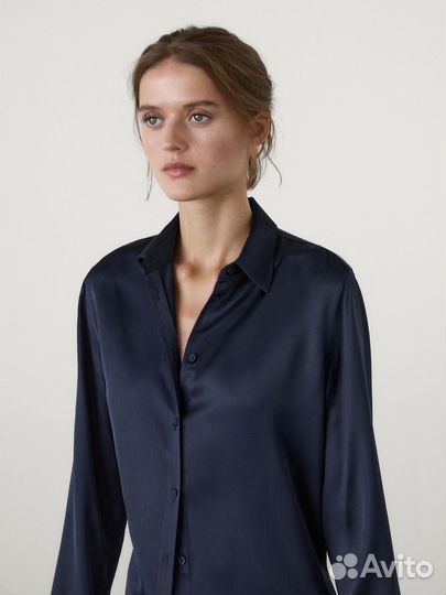 Рубашка атласная Massimo Dutti p.S,M,L