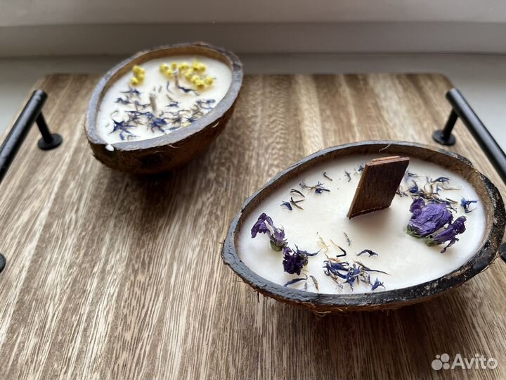 Свеча ручной работы из соевого воска