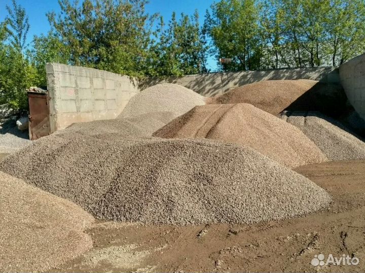 Песок, щебень, галька, мешанка самосвал. от 1 куб