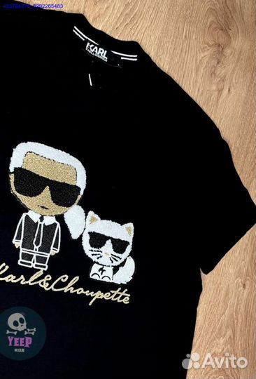 Футболка Karl Lagerfeld черная S XL XXL (Арт.25341)