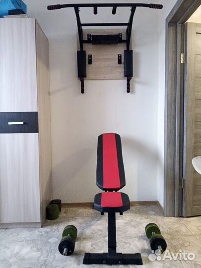 Скамья для жима+ стойка для штанги с подстраховкой