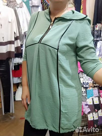 Туника платье с капюшоном,54,56,58