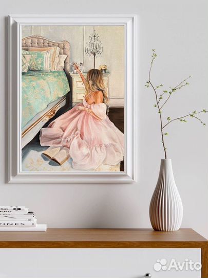 Картинамаслом30х40 см.Картина с девушкой. Нежность