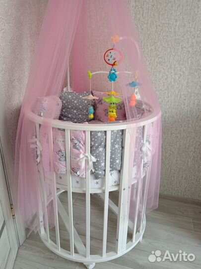 Детская кроватка круглая бу