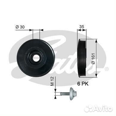 Шкив коленвала gates, TVD1025A