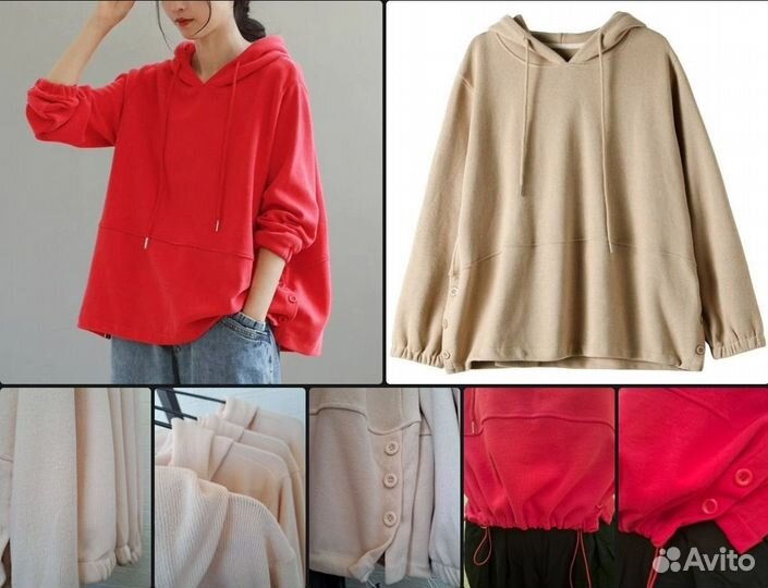 Худи хлопковая женская Корея