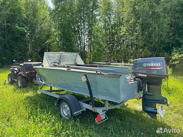 Лодка Прогресс-4 с мотором Yamaha 40 лс и прицепом