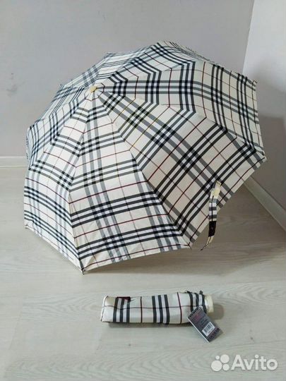 Клетчатый зонт полуавтомат новый