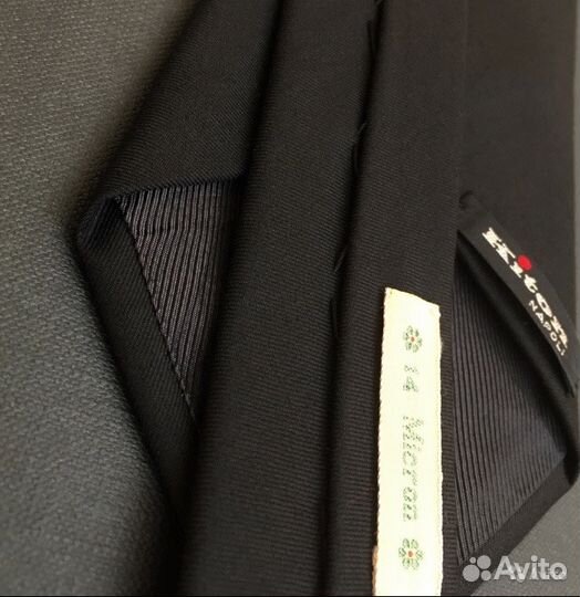 New. Kiton Napoli Tie Black Wool 14 Micron