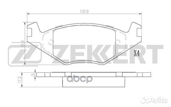 Колодки передние VAG/Zekkert/ BS2986 Zekkert