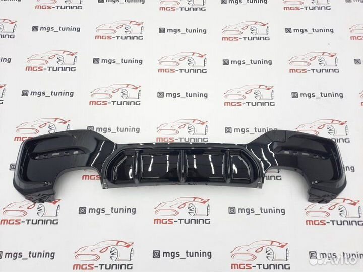 Диффузор BMW 1 F20 M-Performance 2x2 черный глянец