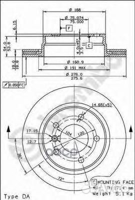 Диск тормозной UV Coated зад 09772711 Brembo