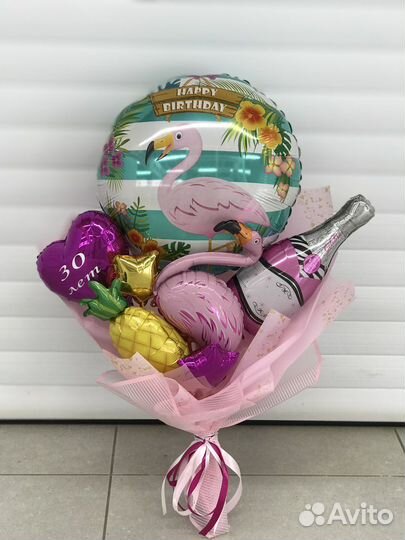 Букеты из воздушных шаров, крафтовые букеты