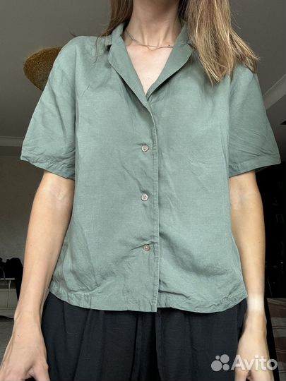 Рубашка изо льна Uniqlo