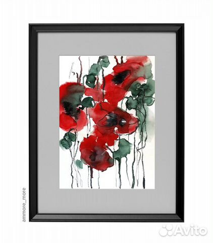 Интерьерная абстрактная картина «Маки»