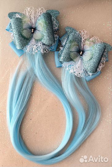 Заколка для волос ручной работы с волосами