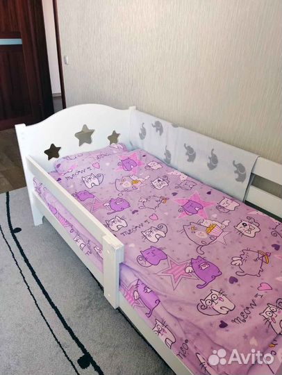 Кроватка для малыша сингл из массива высокий борт