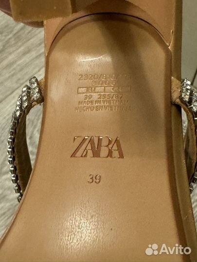 Босоножки zara 39 со стразами