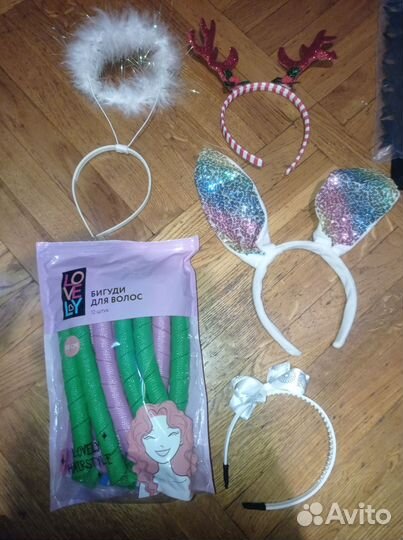 Заколки, бантики, бигуди, ободки