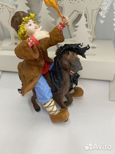 Ватная игрушка на ёлку. Конёк-Горбунок