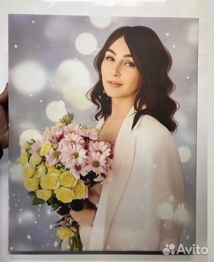Портрет по фото на холсте