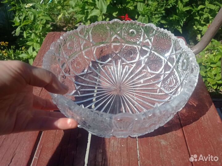 Хрустальная ваза/салатница большая СССР