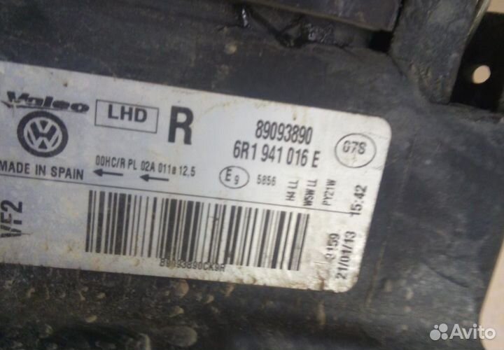 Фара правая Volkswagen Polo 5 хэтчбек 2013г