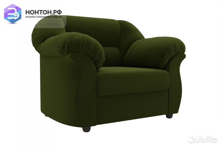 Кресло Карнелла микровельвет зеленый