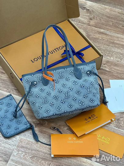 Сумка Louis Vuitton neverfull джинсовая