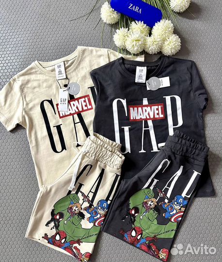 Костюм детский Gap футболка и шорты Marvel