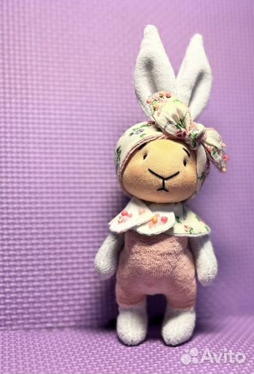 Мягкая игрушка зайка Трындычиха ручная работа