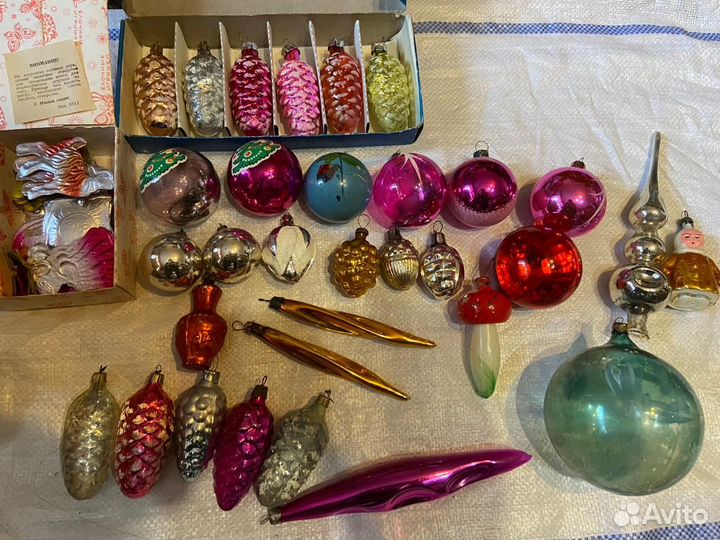 Елочные игрушки СССР стекло